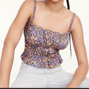 J. Crew Cinched Waist Cotton Poplin Tank Small